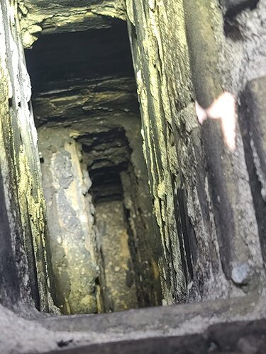 Chimney Inspection Services Performed In Park City Looking down a dirty chimney